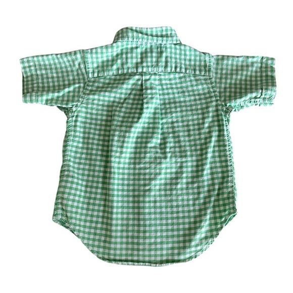 RALPH LAUREN GREEN & WHITE GINGHAM CHECK BUTTON DOWN SHIRT. Size 2T - Picture 2 of 5
